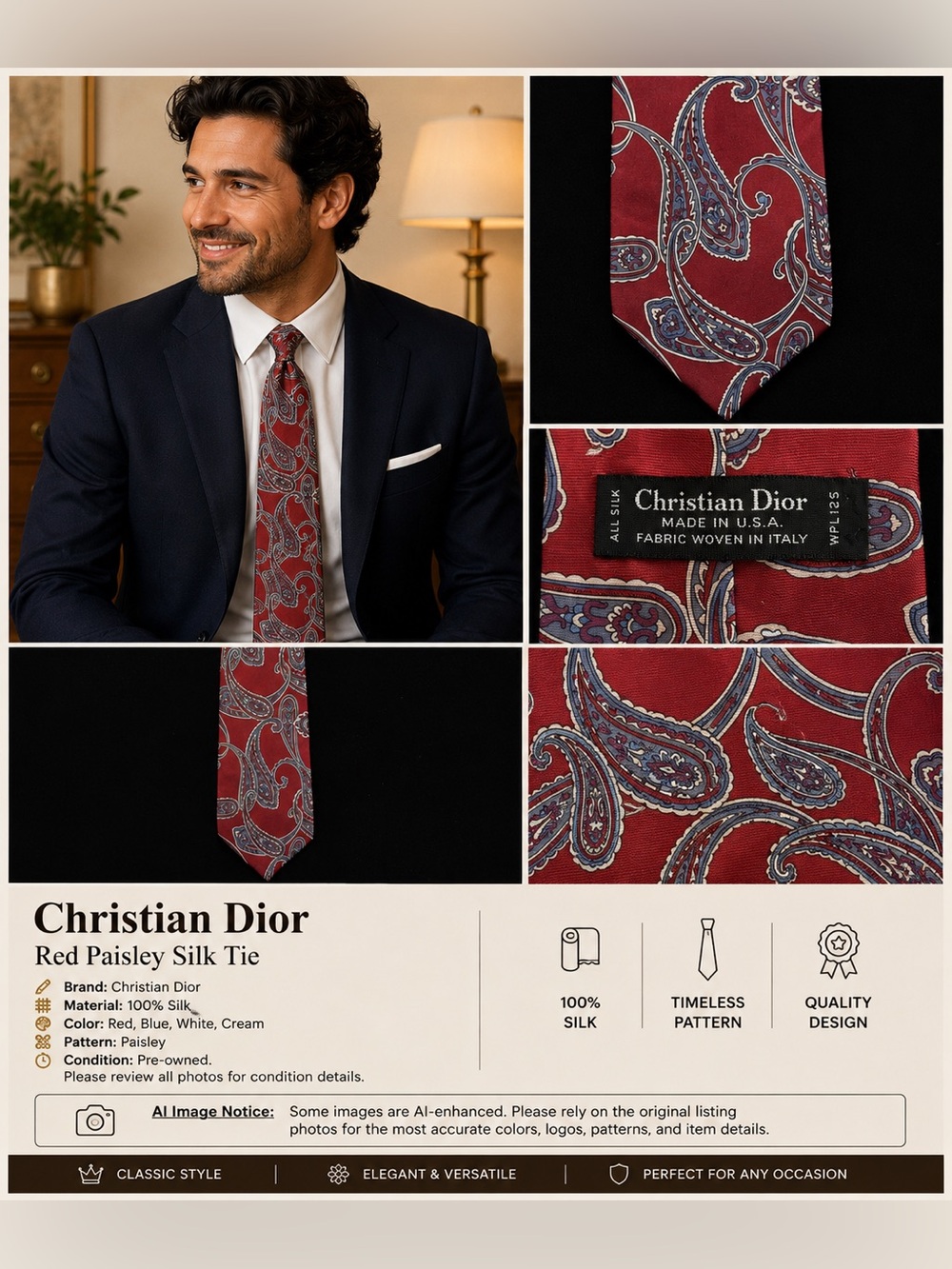 Paisley Red Tie